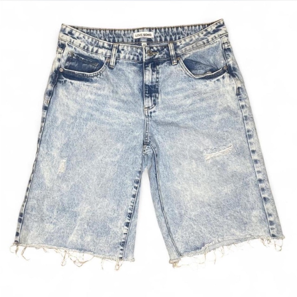Love Soho Acid Wash Distressed Denim Shorts / Jorts Sz. 11